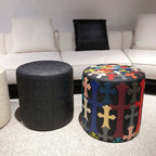 Chrome Hearts Inspired Multi-Color Cross Leather Ottoman