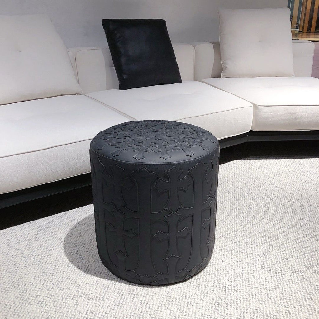 Chrome Hearts Inspired Multi-Color Cross Leather Ottoman