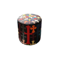 Chrome Hearts Inspired Multi-Color Cross Leather Ottoman