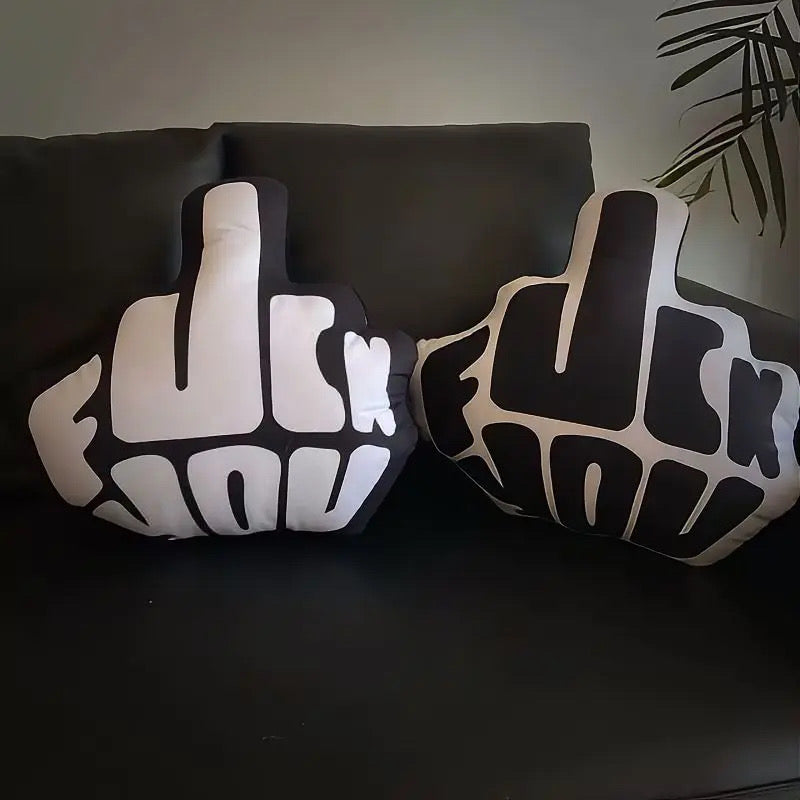 "Middle Finger" Statement Pillow
